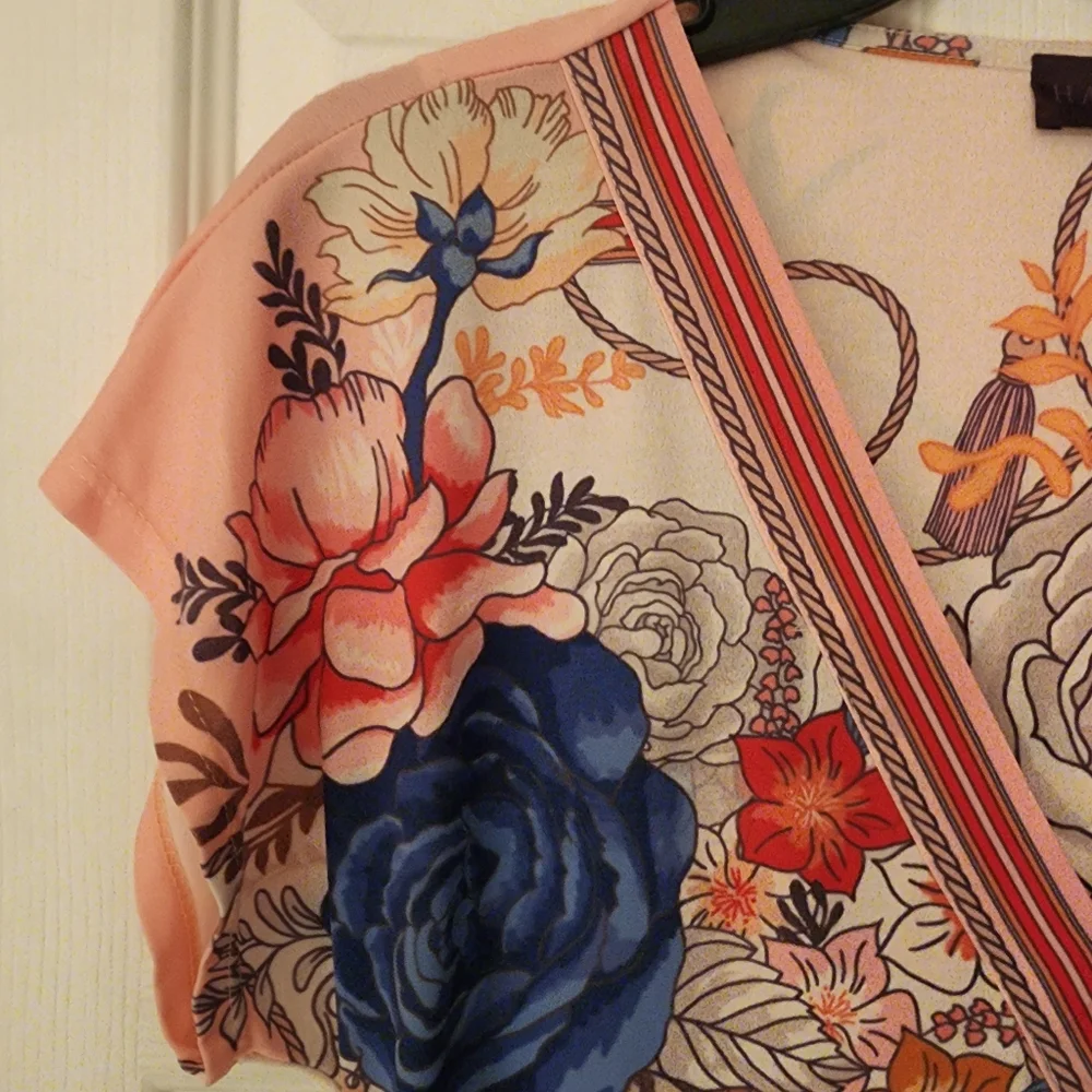 HALE BOB Floral Printed Vneck Lightweight Midi Dress Size Small - Picture 4 of 10